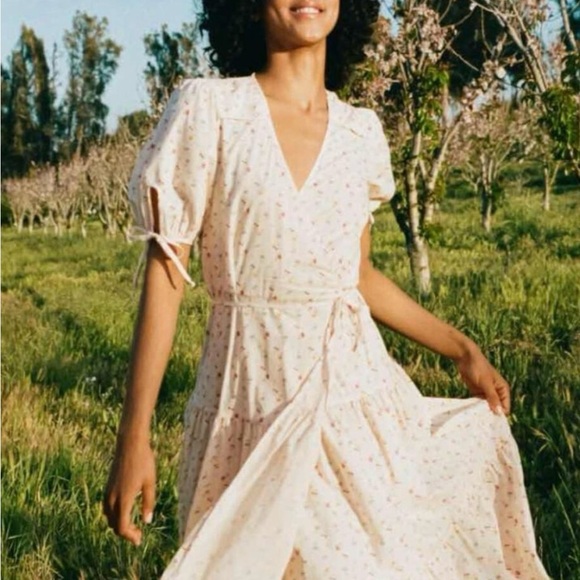 Christy Dawn The Augusta Dress Carnelian Aster Garden wrap floral cotton maxi - Picture 4 of 16